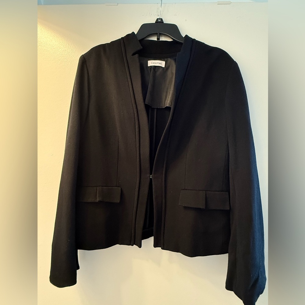 Calvin Klein Black Blazer Elegant Suit Jacket/Sweater